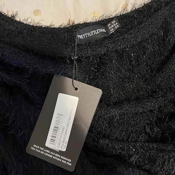 Pretty little thing cropped fuxefur black sweater - Picture 2 of 2